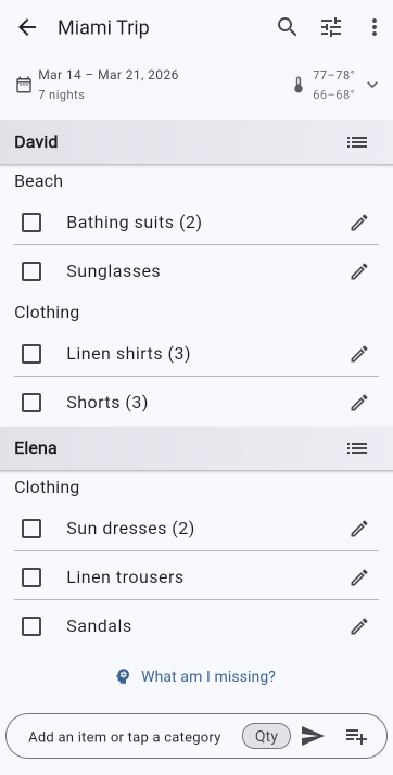 Chexlist App Screenshot